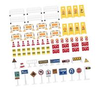 SKISUNO 1Set Simulation Traffic Barrier Signs Realistic Road Sign for and Safe Parent Interactive Playset Engaging Educational Activity