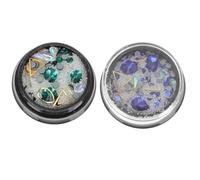 SKISUNO 2 Boxes Nail Charms and Gems Rhinestones Decorative Diamond Art Accessories with Comfortable Touch for Home and Manicure Salon Use, Colourful and Dazzling Appearance