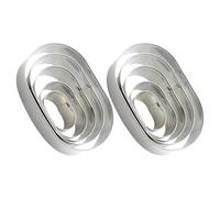SKISUNO 2 Sets Stainless Steel Oval Biscuit Cutters Set, Creative Geometric Cookie Molds for DIY Cookie Baking, Versatile Baking Companion with Easy Maintenance for Adults