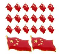 SKISUNO 20pcs Alloy Flag Badge Five-pointed Star Patriotic Brooch Pins for National Day Celebrations Lightweight Shirt and Hat Accessories Symbol of Unity and Identity