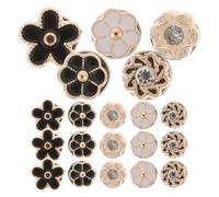 SKISUNO 20pcs Japanese Korean Style Cute Flower Brooch Pins Set, Detachable Alloy Lapel Pin Buttons with Adjustable No-sew Cover for Wardrobe Accessories and Dress Decoration