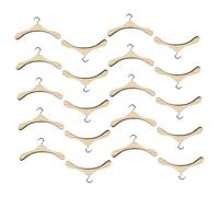 SKISUNO 20PCS Miniature Wooden Doll Closet Hangers for Dollhouse Furniture 12cm Space-Saving Doll Clothes Rack Natural Wood Finish
