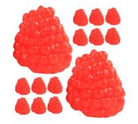 SKISUNO 20pcs Realistic Artificial Raspberry Model Fruit for Lifelike Red Raspberry Props for Shop Window Decoration Home Photography and Teaching Tools