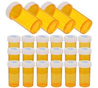 SKISUNO 25pcs Travel-Friendly Medicine Pill Organizer Case Containers 13 Drams Capacity Protective Pp Plastic Storage Bottles for Medication