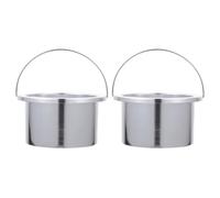 SKISUNO 2Pcs Aluminum Wax Melting Pots Hair Removal Tool Replacement Inner Bowls for Wax Warmers, High Efficient and Easy to Clean with Handle, Suitable for Maintenance and Heating Devices