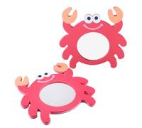 SKISUNO 2pcs Bath Mirror with Cartoon Crab Design Interactive EVA Shower for Boys and Sensory Swim Float Bath Playthings to Boost Imagination and Early Learning Fun Birthday Party Supplies