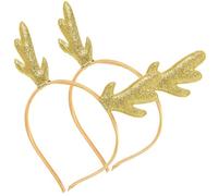 SKISUNO 2pcs Christmas Antler Headbands Sequins Decorative Hair Accessories for Holiday Parties Adorable Headdresses for Women and Girls for Xmas Celebrations