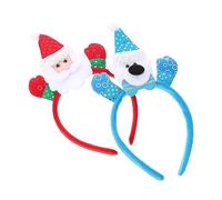 SKISUNO 2pcs Christmas Hairband for Boys and Girls Xmas Headbands Cute Holiday Hair Accessories for Parties and Cosplay Soft Cloth Material Christmas for Girls