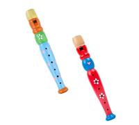 SKISUNO 2pcs Colorful Wooden Piccolos for Educational Musical Cartoon Flute for Early Music Enlightenment and Creativity Development Random Color