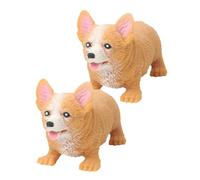 SKISUNO 2pcs Corgi Dog Squeeze Toy Fun Decompression Fidget Toy for Washable Material for Parties Animal Bundle