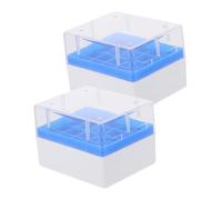SKISUNO 2pcs Cryogenic Freezing Test Tubes Storage Box PP Plastic Vial Organizer for Laboratory Sample Protection and Temperature Stability