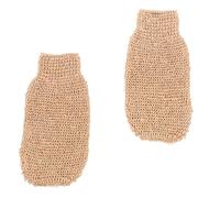 SKISUNO 2pcs Dead Skin Remover Exfoliating Glove Ramie Jute Material Beige Bath Shower Sauna Scrubber Gloves Deep Skin Exfoliation Stimulate for Bathing