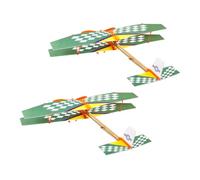 SKISUNO 2pcs DIY Rubber Band Powered Glider Model Set Educational for Boys Enhances Creativity Logical Thinking Practical Skills Handcraft Materials Random Color