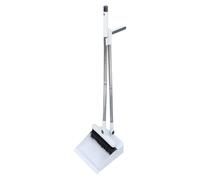 SKISUNO 2pcs Dust Pan and Brush Set Stand up Broom Sweeper Broom 36.7 Inch Long Handled Stainless Steel Handle Portable Compact Storage with Comb Teeth 180 Degree Rotating Brush for Home