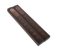 SKISUNO 2Pcs Ebony Wood Calligraphy Paperweights for Chinese Painting and Writing Supplies Durable Four Treasures Study Stationery Elegant Decorative Weights for Desk and Art Practice