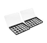 SKISUNO 2pcs Empty Eyeshadow Palette Magnetic Tray Set for DIY Makeup, Slim and Versatile and Iron Material Case, for Organising Eye Shadows in Makeup Bag