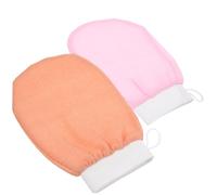 SKISUNO 2pcs Exfoliating Mittens for Shower Use Reusable Rough Bath Gloves for Dead Skin Removal Lightweight Skin Cleansing Mitts Promote Cell Growth Suitable for Deep Body Cleaning