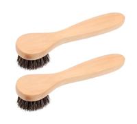 SKISUNO 2Pcs Facial Cleansing Brush with Soft Horse Hair Bristles Deep Exfoliating Face Brush for Gentle Skin Massage and Makeup Removal Lightweight Portable Skincare Tool for Women Men