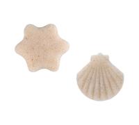 SKISUNO 2pcs Facial Cleansing Exfoliating Sponges Set Hexagon and Shell Shape Biodegradable Face Cleaning Sponges for Sensitive Skin Daily Use