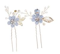 SKISUNO 2pcs Flower Shaped Hairpins Elegant Wedding Hair Accessories for Bride Lightweight Bridal Hairpins for Prom Dance Parties and Special Occasions Beads