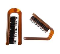 SKISUNO 2pcs Folding Boar Bristle Comb Multi-function Travel Comb for Straightening and Detangling Portable for Travel and Home Use