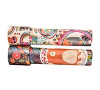 SKISUNO 2pcs Interactive Kaleidoscope Toy for Boy Girl Early Educational Science Experiment Playthings Cartoon Printed Kaleidoscope Random Styles for Creative Exploration and Fun