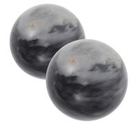 SKISUNO 2pcs Jade Fitness Handball for Yoga Massage Ball Roller for Hand Therapy Natural Marble Baoding Balls for Meditation Box Includes Chinese Massage Stones