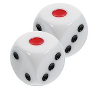 SKISUNO 2pcs Large Resin Dice Game Props for Board Games Parties Outdoor Fun Lightweight Portable Dice Red Black Dots
