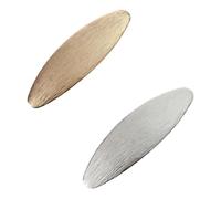SKISUNO 2pcs Long Oval Hair Barrettes Spring Hair Clips for Women in Gold and Silver