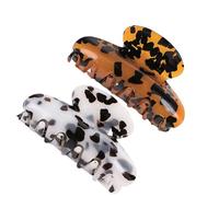SKISUNO 2pcs Marble Hairpin Large Hair Claw Vintage Pattern Acrylic Hair Clips for Girls Thick Accessories for Lady