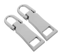 SKISUNO 2pcs Metal Zipper Pull Replacement Kit for Zippers Detachable Handles for Jeans Jackets Luggage Backpacks Boots No Tools Needed Repair Tabs for Outdoor Gear and Travel Bags