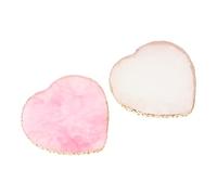 SKISUNO 2Pcs Nail Art Color Mixing Palette Resin Nail Piece Display Board Manicure Pallet with Heart Shaped Pink and Transparent Plates
