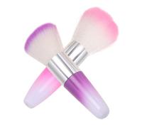 SKISUNO 2pcs Nail Dust Cleaning Brushes for Acrylic Nails Convenient Carrying for Professional Manicure