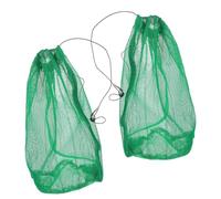 SKISUNO 2pcs Nylon Drawstring Fishing Net Bags 40cm X 60cm Foldable Fish Catching Pouches Portable Mesh Net for Outdoor Angling and Fish Transport