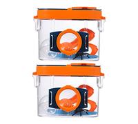 SKISUNO 2pcs Outdoor Insect Observation Boxes with Dual Lens Magnifiers for Portable Bug Collecting Containers for Safe Exploration and Educational Nature Study