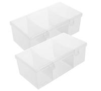 SKISUNO 2pcs Plastic Playing Card Case with Dividers Card Organizer Box Multiple Slots for Protection and Organization for Gatherings and Tournaments