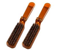 SKISUNO 2pcs Portable Folding Comb Bristle Travel Hair Comb for Straight Curl Hairstyle Massage Use The Go for Women Men