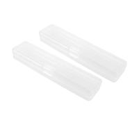 SKISUNO 2pcs Portable Makeup Brush Holder with Lid Travel Makeup Brush Storage Box Eyebrow Pencil and Eyeliner Organizer Compact Case for Beauty Essentials The Go