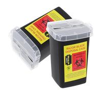 SKISUNO 2pcs Portable Shaving Storage Boxes Razor Case Blade Container Barber Sharps Recycling Box for Travel and Safe Waste Disposal