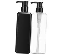 SKISUNO 2pcs Refillable Shampoo Pump Bottles Empty Lotion Dispenser for Shampoo and Conditioner and Transparent for Home and Travel