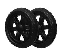 SKISUNO 2pcs Replacement Shopping Cart Wheels Heavy Duty Black Rubber Trolley Wheels Smooth Rolling Utility Cart Parts for Supermarket Market Goods Transport
