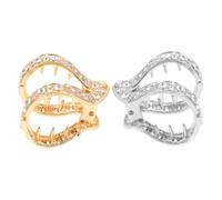 SKISUNO 2pcs Rhinestone Clip High Ponytail Styling v Shape Hair Barrettes for Women Girls Comfortable Back Clip Hair Accessories for Elegant Bun Hairstyles