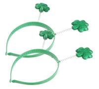 SKISUNO 2pcs Shamrock Headbands for St Patrick's Day Festival Party, Green Plastic and Foam Material, Comfortable to Wear and Not Easy to Break, Party Headwear and Relatives