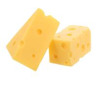 SKISUNO 2pcs Simulated Cheese Models for Display Made of Resin with Lifelike Appearance, for DIY Projects and Play Kitchen Accessories, Realistic Cheese and Mousse Cake Food Props