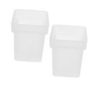 SKISUNO 2pcs Square Frosted Glass Toilet Brush Holders for Bathrooms Anti-spill Bathroom Toothbrush Holder Cup with Smooth Surface Toilet Bowl Brush Rack for Household and Public Use