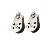 SKISUNO 2Pcs Stainless Steel Pulley Durable Nylon Rope Pulley for Lifting Tackle Applications Heavy Load Capacity Corrosion Resistant for Home Outdoor Use