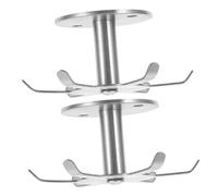 SKISUNO 2pcs Stainless Steel Rotating Under Cabinet Utensil Hanger Heavy Duty Multi-Claw Kitchen Organizer for Hanging Spoons Towels Keys Easy Install Rack for Cooking Tools and Sundries