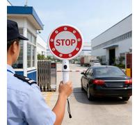 SKISUNO 2pcs Stop Sign with Handle: Plastic Handheld Stop Sign - Dual Sided Flashing Light Traffic Paddle Emergency Warning Board for Driveway Pedestrian