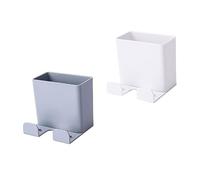 SKISUNO 2pcs Wall Mounted Phone Charging Stand No Drill Abs Power Socket Storage Racks Controller Holders for Cable Organization and Space Saving Wall Storage Hooks and Cases