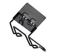 SKISUNO 2Pcs Wall Mounted Sticky Brackets Nail Multifunctional Hooks for Bathroom Kitchen Bedroom Stainless Steel Hair Dryer Holder Rack with Non Marking Adhesive for Tiles Surfaces